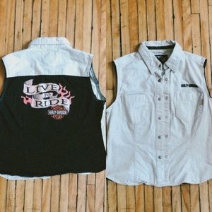 🏍 HARLEY DAVIDSON two-toned button up vest 🏍